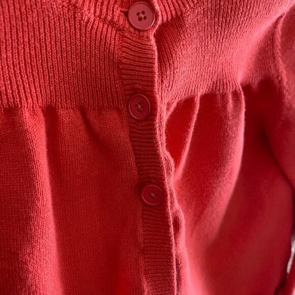 Gap Girl’s Coral Long Sleeve Crew Neck Cotton Button Up Cardigan Sweater Size 5 - Picture 3 of 5